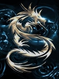 Символ дракона золотого цвета