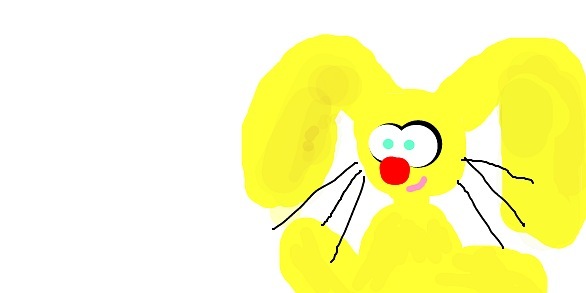 Жёлтый зайчик с красным носом