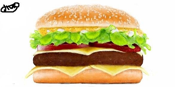 Гамбургер на белом фоне